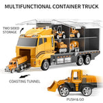 Toddler Toys For 3 4 5 6 Years Old Boys, Die-Cast Construction Toys Car Carrier Vehicle Toy Set W/Play Mat, Kids Toys Truck Alloy Metal Car Toys Set For Age 3-9 Toddlers Kids Boys & Girls