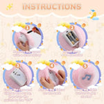 Christmas Gifts For Girls Toddlers Pink Breathing Bunny Toy With Soft Light & Music, Interactive Realistic Breathing Motion & Gentle Snoring Plush, Stocking Stuffers For Babies Grandkids