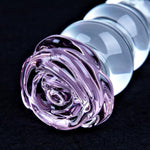 7" Crystal Glass Dildo Sex Toy With Progressive Anal Beads, Anal Dildo Butt Plug Toy, Rose Toy G-Spot Stimulation Pleasure Rod, Anal Trainer Adult Sex Toys And Games For Couples Sex For Men And Women