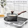 Nonstick Saucepan with Lid, 1.5 Quarts Small Pot with Swiss Granite Coating, Stay-cool Handle, Multipurpose Handy Sauce Pot Small Kitchen Cooking Pot, Induction Comptable, PFOA Free