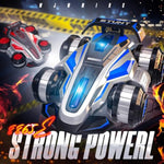 1:14 Remote Control Roll Stunt Car For Boys 360°Rotating 4Wd Rc Cars With Lights Music Upright Walking Four-Wheeled Rollover Toy Car Presents For Age 6-12?Blue?