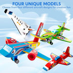 4 Diy Wooden Aircrafts-Build & Paint Your Own Wooden Airplane Craft Kit, Art & Craft Kit Diy Projects, Easy To Assemble Birthday Gifts For Boys 6-12 Year Old