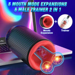 Toys For Men, 3In1 Male Masturbator Penis Vibrator 10 Vibrating & 3 Rotating Stroker & 360° Mouth Expansion Wrapping, Adult Toy For Training & Increase Endurance, Sex Machine