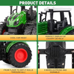 Farm Tractor Toys For Kids 3-5, 1/24 Scale Farm Monster Trucks Toy 8 Wheels Kids Truck Tractor For Boys 3, 4, 5, 6, 7 Year Old Christmas, Birthday Gifts For Kid