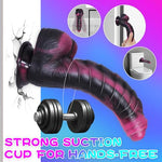7 Inch Fantasy Monster Silicone Dildo with Strong Suction Cup, Red Black