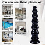 9.4 Inch Anal Dildo, Extra Long Thick Anal Plug With With 6 Beads, Vaginal Anal Stimulation G-Spot Prostate Massage Butt Plug With Strong Suction Cups For Women Men