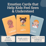 Emotion Flashcards – 25 Emotion Cards For Kids. Help Toddlers Identify Emotions – Emotion Cards For Toddlers – Fun Illustrations Mixed Emotions Card Deck & Feelings Card - 2-8 Years