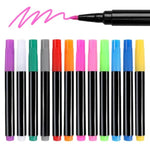 12 Color Liquid Markers for LED Drawing Boards, Glass & Neon Erasable Surfaces