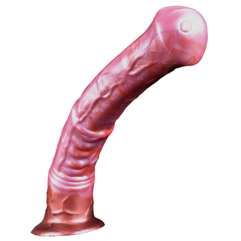 Long Optional Size Silicone Made Soft Artificial Horse Dildo Multi Color Suction Flexible Animal Style Different Texture (L)