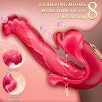Rose Sex Toy Tongue Vibrator with Rotating Lips & Wriggling Dual Tongue