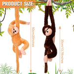 8 Packs Stuffed Monkey Hanging Stuffed Animal Plush Monkey Toy With Hook And Loop Fasteners Hands 20 Inch Large Plush Animal For Adults Gifts Decors(Brown, Khaki)