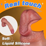 10 Inch Lifelike Curved Realistic Anal Dildo Sex Toy, Real Skin Thick Big Silicone Dildo With Powerful Suction Cup, Realistic G Spot Hands-Free Soft Penis For Men Women Couples