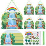 24 Sets Rainforest Christian Craft Kit with Jungle Stickers & Hanging Sign Cards