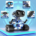 Robot Toys For Kids Boys Girls Emo Robots Remote Control Smart Robot With Auto-Demonstration Led Eyes Flexible Head & Arms For 3+ Years Old Kids