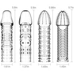 4 Pcs Silicone Penis Sleeves Reusable Condoms Cock Enlarger Penis Erection Sex Toy For Men Transparent