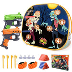 Zombie Shooting Game Practice Target Toys Foam Blaster Sets?With 2 Foam Dart Blasters 40 Foam Darts?Halloween Indoor Activity Game For Kids?Compatible With Nerf Guns