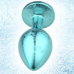 Metal Butt Plug Anal Plug With Ice Pattern And Jewel Base For Prostate Massage G-Spot Stimulation Adult Sex Toys For Men Women Couples Anal Training (1.3'')