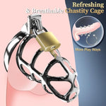 Male Chastity Cock Cage Sex Toy For Men, Large Chastity Device With 3 Active Sizes Rings 3 Metal Cock Ring 2 Keys, Adult Toys For Men Penis Exercise And Abstinence