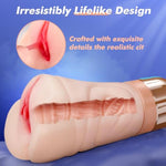 Realistic Pocket Pussy Male Masturbator - Sex Toys For Men With 10 Vibrating & 5 Sucking Modes, Vagina Textured 6.7" Depth Soft And Tight Texture, Penis Training Masturbators Adult Sex Toy