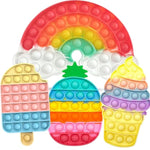 4 Pcs Fidget Toys, Rainbow Push Bubble Fidget Toys Ice Cream Toy Pineapple Squeeze Toys Set For Adhd Autism Stress Relief Toy Gift