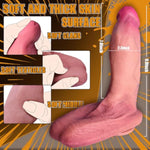 9 Inch Realistic Thick Big Dildo,Real Skin Feels Silicone Huge Dildos With Strong Suction Cup,G-Spot Dildo Anal Sex Toys For Women And Men,100% Food Silicone Materials Lifelike Penis