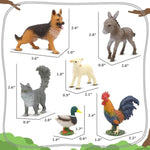 Farm Animals Toy Set, 12 Realistic Small Animal Figurines With Pets, Livestock, Poultry For Kids Ages 3+, Educational Learning Playset For Toddlers Boys Girls