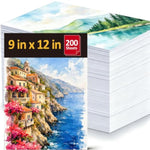 200 Sheets Watercolor Paper 9 X 12 Inch, Watercolor Paper Bulk 110lb/230gsm