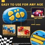 Remote Control Car For Toddlers 1-3 2-4 3-5, 2 Pack Cartoon 2.4 Ghz Rc Cars For Kids, Electric Hobby Rc Car Toys, Christmas Birthday Gifts Toys For Kids Boys Girls 2 3 4 5 6 Years Old