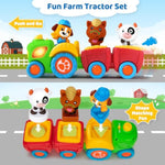 Animal Farm Tractor Toy For Toddler 1 2 3 Years Old, Musical Tractor Set With 3 Farm Animals, Montessori Learning Toy With Lights And Sounds, Christmas Birthday Gifts For Boys Girls 12 18 24 Months