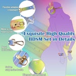 Bdsm Sex Bondage Restraints Kit Adult Toys With Cat Mask Blindfold And Adjustable Handcuffs For Women And Men, Soft Vegan Leather Sm Bondage Gear Accessories Sexy Slave Sex Toys For Couple Role Play