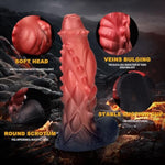 9.25In Fantasy Dragon Dildo Realistic Huge Silicone Dildo For Women, Men & Couples Waterproof, Big Thick Dragon Shaped Sex Toy Red(M)