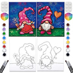 2 Pack Paint And Sip Canvas Painting Kit Pre Drawn Canvas For Painting For Adults Stretched Canvas Couples Games Date Night Anniversary Couple Paint Party Supplies Favor(8X10)