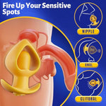 Heart-Shaped Anal Toys Prostate Massager -10 Vibration Hollow Big Butt Plug Vibrating Anal Plug Sex Toys For Men Women- Silicone Anal Trainer, Rechargeable, Waterproof Anal Sex Toy For Couples & Solo