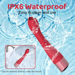 G-Spot Vibrator - Clitoris Stimulator With 10 Tounge-Licking & Vibrating Modes Wand Massager For Female Pleasure Adult Sex Toys, Red