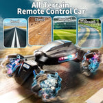 Remote Control Car, 2.4Ghz 4Wd Gesture Sensing Rc Stunt Car, Drift Hand Controlled Twist Cars With Light & Music, Cool Birthday Gifts For Kids Boys Toy Age 6 7 8 9 10 11 12 Years Old(Blue)