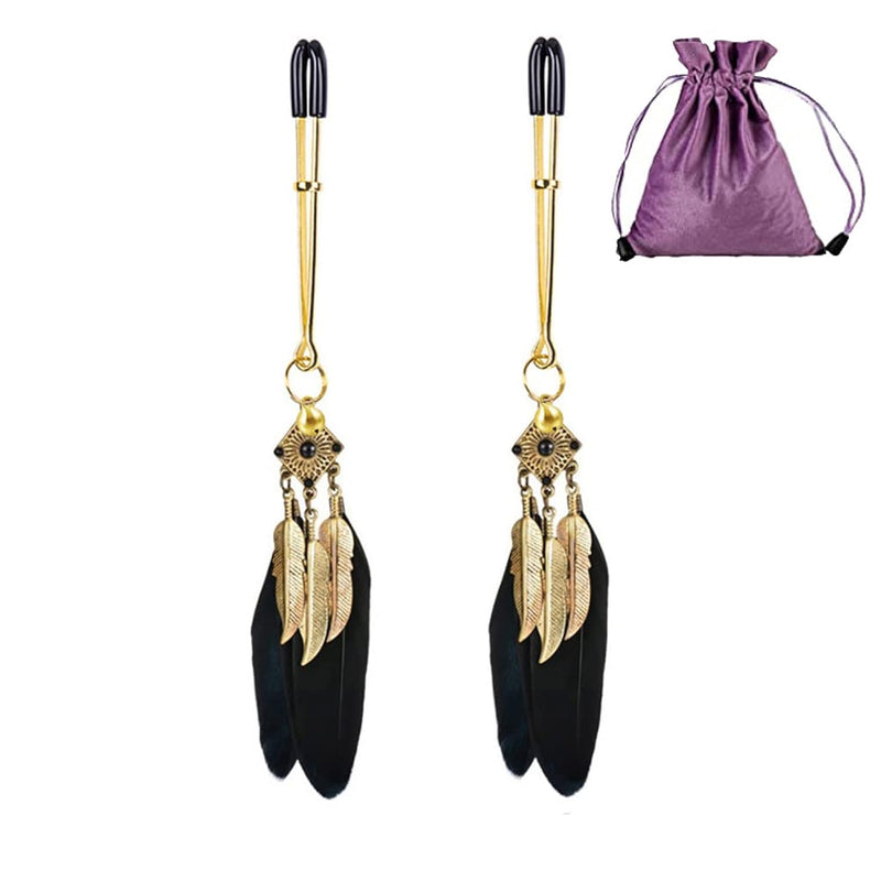 Feather Bells Nipple Breast Clamps Clips Nipple Noose Non Piercing Nipple Rings Body Jewelry For Sex Pleasure A