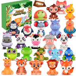 24Pcs Party Favors For Kids, Animal Squishy Toys, Goodie Bag Pinata Fillers, Safari Wild Birthday Decorations, Treasure Chest Classroom Prizes,Easter Halloween Christmas Stocking Stuffers Gifts