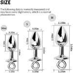 Luxury Stainless Steel Metal Anal Trainer Jewel Butt Plug Sm Small Bell Adult Anal Plugs(M)