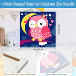 4 Pack Framed Paint by Numbers Kits for Kids, Animal Canvas Painting Set, 8 x 8 Inch