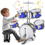 Toddler Drum Set Toys For Boys Ages 3-5 Kids Jazz Drum Kit With Bass Drum, 5 Drums Music Toy For 3 4 5 6 Year Old Boys Girls Gifts