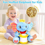 Baby Toys 6-12 Months, Elephant Musical Plush With Lights, Abcs, Animal Sounds, Numbers, Infant Early Learning Toy,Christmas Birthday Gifts For 6+ Month Boys &Girls