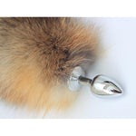 Sex Toys Anal Plug Real Fox Tail Fur And Stainless Steel Natural Color (Multi)