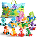 10 Pcs Dinosaur Car Toys With Playmat/Storage Bag|Baby Toys For 1 2 Year Old Boy|1 Year Old Boy Gift For Infant|First Christmas Birthday Gifts For Toddler 1-3|Stocking Stuffers For Kids