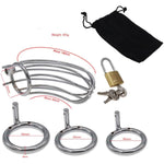 5.52 In Large Male Cock Cage Chastity Devices- Waterproof Reusable Lock Cage Devices Lightweight Cages Sex Toy For Men, Silver