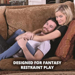 Hog Tie Kit, Adjustable Wrist And Ankle Restraints With Soft Faux Fur Lining, Vegan Leather Cuffs With Metal Hog Tie Connector, Bondage Restraint System For Couples, Bdsm Accessories