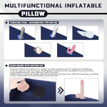 Inflatable Sex Pillow Sex Toy Holder For Coupe Sex Women Sex Position Pillows, Portable Suction Cup Dildo Mount Inflatable Sex Body Positioner With Hole Love Position Dildo Pillow For Adults(Blue)
