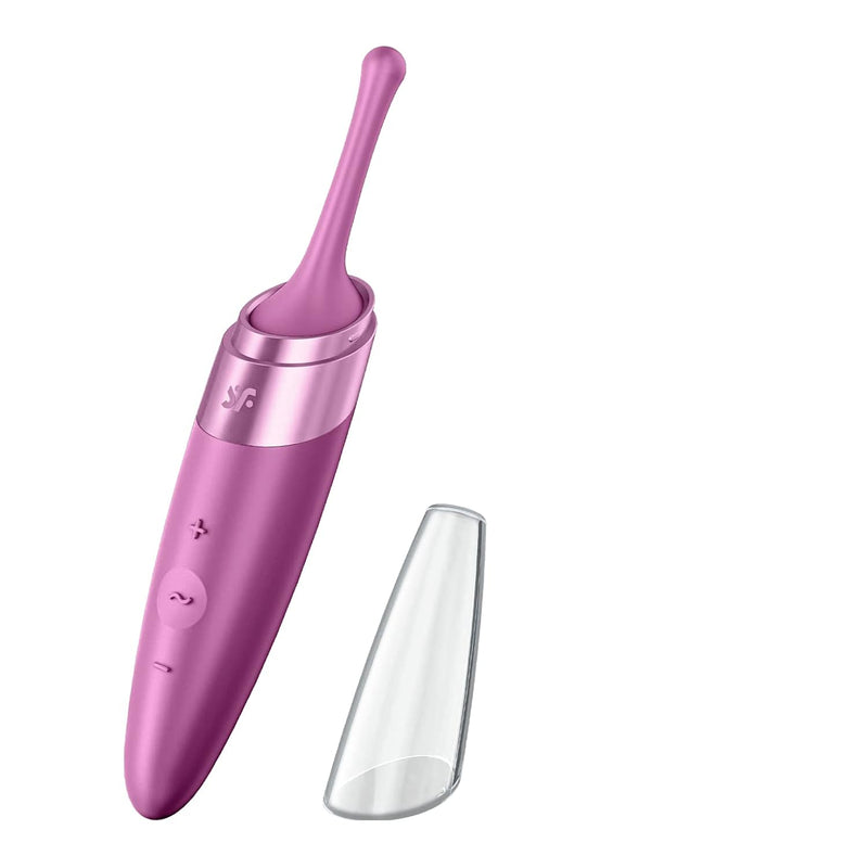 Twirling Delight Tip Vibrator - Travel Size Lay-On Vibrator With Circulating Tip For Targeted Clitoris Stimulation And Erogenous Zones, Waterproof, Rechargeable (Berry)