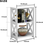 End Bedside Table 3 Tier - Perfect for Small Spaces, Living Rooms, Offices & Dorms | Compact Bathroom Nightstand Shelf - White