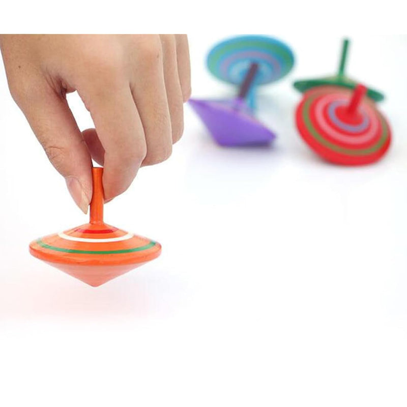 Gyroscope, 3 Pcs/Set Handmade Painted Wood Spinning Tops, Wooden Toys Educa