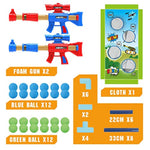 Shooting Game Toy For 5 6 7 8 9 10+ Years Olds Boys,2Pk Foam Ball Popper Air Toy Guns With Standing Shooting Target,24 Foam Balls, For Kids